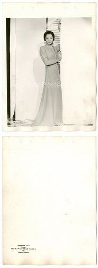 2a594 SYLVIA SIDNEY 8x11 key book still '30s wonderful full-length portrait in button-down dress!