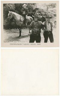 2a601 TEXAS LAWMEN 8x10 still '51 Johnny Mack Brown on horse holds two bad guys at gunpoint!