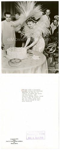 2a638 ZAZA candid 7.5x9.5 still '39 Claudette Colbert cutting her birthday cake by Hal McAlpin!