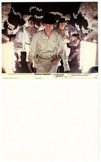 2a130 CLOCKWORK ORANGE color 8x10 still #4 '72 Malcolm McDowell strutting with his gang in milk bar!