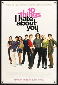 2b112 10 THINGS I HATE ABOUT YOU DS 1sh '99 Julia Stiles, Heath Ledger, modern Taming of the Shrew!