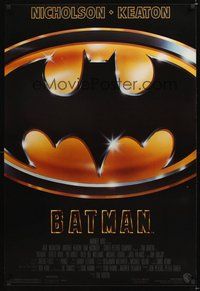 2b122 BATMAN 1sh '89 Michael Keaton, Jack Nicholson, directed by Tim Burton!