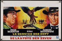 2b440 5 CARD STUD Belgian '68 great different art of cowboys Dean Martin & Robert Mitchum!