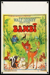 2b453 BAMBI Belgian R70s Walt Disney cartoon deer classic, great art with Thumper & Flower!