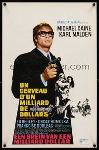 2b461 BILLION DOLLAR BRAIN Belgian '67 Michael Caine, Karl Malden, Ken Russell, Caine vs. Brain!