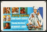 2b517 HARDLY WORKING Belgian '81 wacky funny man Jerry Lewis in chef's outfit with five arms!