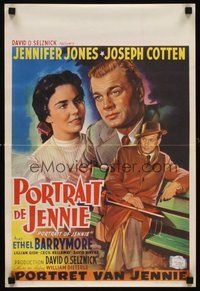 2b603 PORTRAIT OF JENNIE Belgian '50s Joseph Cotten & beautiful Jennifer Jones, different!