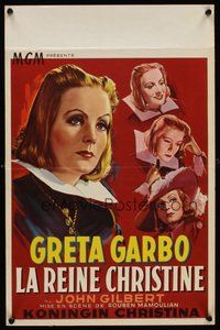 2b610 QUEEN CHRISTINA Belgian R50s great different artwork of glamorous Greta Garbo!