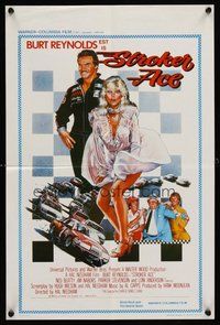 2b654 STROKER ACE Belgian '83 car racing art of Burt Reynolds & sexy Loni Anderson by Drew Struzan!
