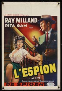 2b666 THIEF Belgian '52 Ray Milland & Rita Gam filmed entirely without any dialogue!
