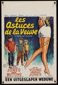 2b668 TICKLISH AFFAIR Belgian '63 Shirley Jones, Gig Young, wacky art of boys & sexy legs!