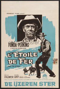 2b670 TIN STAR Belgian '57 diferent art of cowboys Henry Fonda & Anthony Perkins!
