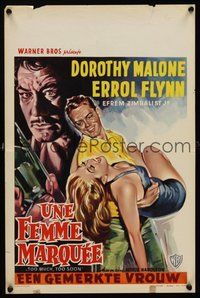 2b675 TOO MUCH, TOO SOON Belgian '58 Errol Flynn, sexy Dorothy Malone as Diana Barrymore!