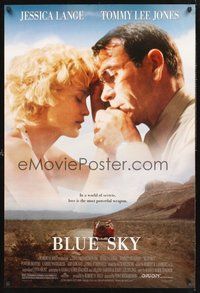 2b133 BLUE SKY 1sh '94 Jessica Lange, Tommy Lee Jones, directed by Tony Richardson!