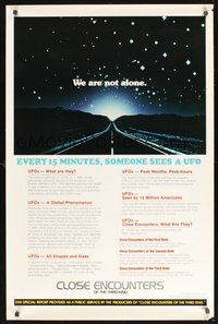 2b017 CLOSE ENCOUNTERS OF THE THIRD KIND facts style 1sh '77 Steven Spielberg sci-fi, cool UFO facts