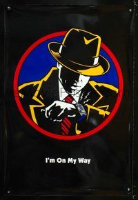 2b148 DICK TRACY DS On My Way style teaser 1sh '90 cool artwork of detective Warren Beatty!