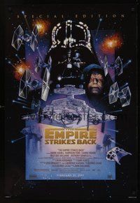 2b151 EMPIRE STRIKES BACK style C advance 1sh R97 George Lucas sci-fi classic, cool art by Drew!