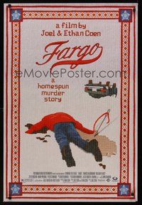 2b154 FARGO DS 1sh '96 a homespun murder story from the Coen Brothers, great image!