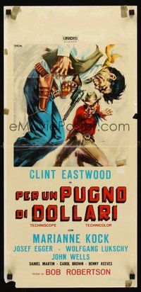 2b305 FISTFUL OF DOLLARS Italian locandina '64 Sergio Leone's Per un Pugno di Dollari, Simeoni art!
