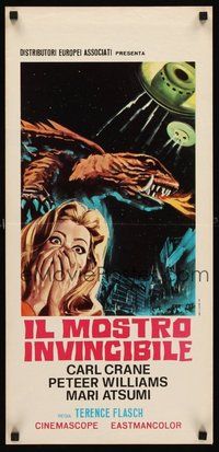 2b316 GAMERA VS. BAIRUS Italian locandina '69 Noriaki Yuasa, wild different sci-fi horror art!