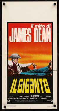 2b318 GIANT Italian locandina R83 best image of James Dean reclined in car, George Stevens directed