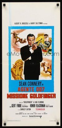 2b320 GOLDFINGER Italian locandina R70s different art of Sean Connery as James Bond 007!
