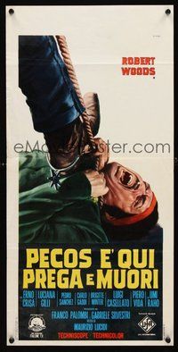 2b373 PECOS CLEANS UP Italian locandina '68 Pecos e qui: prega e muori, violent Casaro art!