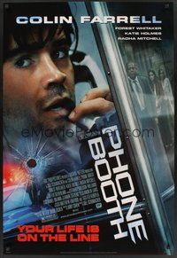 2b199 PHONE BOOTH style A 1sh '02 Colin Farrell, Forrest Whitaker, Katie Holmes, Joel Schumacher!