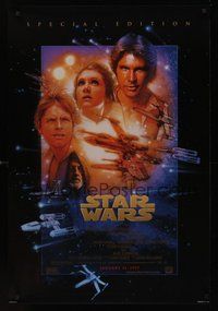 2b228 STAR WARS style B advance 1sh R97 George Lucas classic sci-fi epic, great art by Struzan!