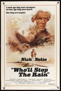 2b106 WHO'LL STOP THE RAIN 1sh '78 artwork of Nick Nolte & Tuesday Weld by Tom Jung!