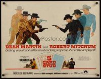 2c004 5 CARD STUD 1/2sh '68 cowboys Dean Martin & Robert Mitchum draw on each other!