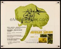 2c010 AFRICAN SAFARI 1/2sh '69 jungle documentary, cool art of wild animals!