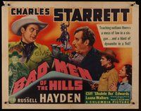 2c030 BAD MEN OF THE HILLS 1/2sh '42 Charles Starrett & Russell Hayden are bad news for bad men!