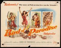 2c045 BIRD OF PARADISE 1/2sh '51 art of barechested Louis Jourdan & tropical sexy Debra Paget!