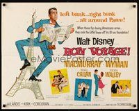 2c053 BON VOYAGE 1/2sh '62 Walt Disney, Fred MacMurray, Jane Wyman, great wacky art!