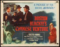 2c056 BOSTON BLACKIE'S CHINESE VENTURE style A 1/2sh '49 detective Chester Morris in Chinatown!