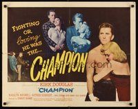 2c073 CHAMPION style A 1/2sh '49 boxer Kirk Douglas with Marilyn Maxwell, boxing classic!
