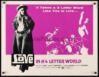 2c245 LOVE IN A 4 LETTER WORLD 1/2sh '71 sex & drugs, great full-length image of sexy cowgirl!