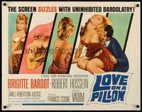 2c249 LOVE ON A PILLOW 1/2sh '64 sexy Brigitte Bardot, the screen sizzles with Bardolatry!