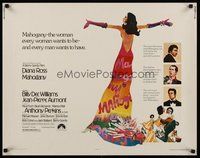 2c258 MAHOGANY 1/2sh '75 cool art of Diana Ross, Billy Dee Williams, Anthony Perkins, Aumont