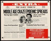 2c268 MIDDLE AGE CRAZY style A 1/2sh '80 Bruce Dern, Ann-Margret, cool newspaper design!