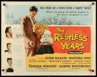 2c340 RESTLESS YEARS 1/2sh '58 John Saxon & Sandra Dee are condemned by a town with a dirty mind!