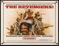 2c343 REVENGERS 1/2sh '72 cool art of cowboys William Holden, Ernest Borgnine & Woody Strode!