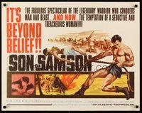 2c386 SON OF SAMSON 1/2sh '62 artwork of strongman Mark Forest, sexy Chelo Alonso, Italian!
