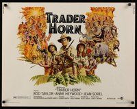 2c454 TRADER HORN 1/2sh '73 Larry Salk artwork of Rod Taylor & Anne Heywood in the jungle!