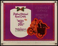 2c498 WHAT'S UP DOC 1/2sh '72 Barbra Streisand, Ryan O'Neal, directed by Peter Bogdanovich!