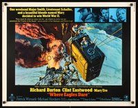 2c499 WHERE EAGLES DARE 1/2sh '68 Clint Eastwood, Richard Burton, Mary Ure, art by Frank McCarthy!