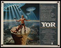 2c528 YOR, THE HUNTER FROM THE FUTURE 1/2sh '83 Margheriti's Il mondo di Yor, cool sci-fi art!