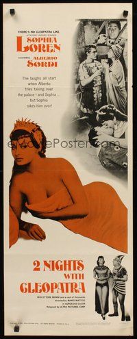 2d003 2 NIGHTS WITH CLEOPATRA insert '63 Alberto Sordi, Ettore Manni & super sexy Sophia Loren!