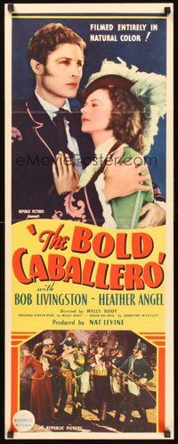 2d069 BOLD CABALLERO insert '36 pretty Heather Angel & Robert Livingston as Zorro!
